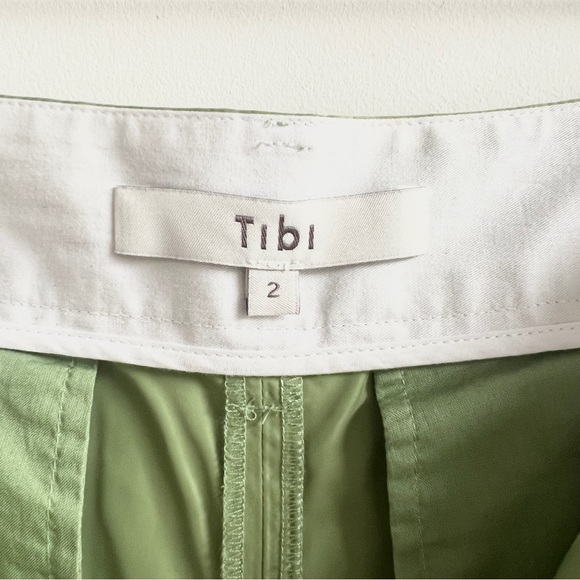 Tibi matcha green Italian sporty nylon pleated balloon trouser pants - Picture 5 of 11